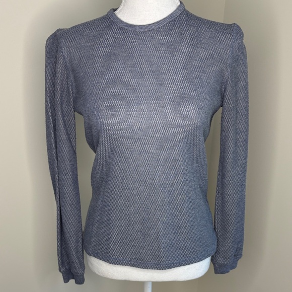NY Jeans Blue Long Sleeve Thermal Top. Small - Picture 1 of 10